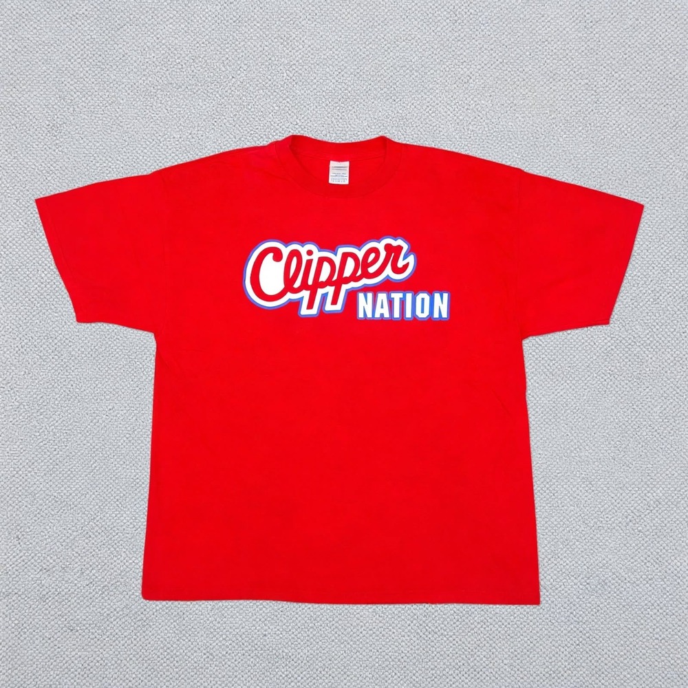 Vintage Clipper Nation NBA Playoffs Poker Sponsor T-Shirt Red Men's XL
